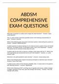 ABDSM COMPREHENSIVE EXAM QUESTIONS