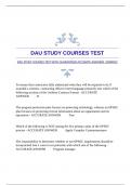 DAU STUDY COURSES TEST WITH GUARANTEED ACCURATE ANSWERS |VERIFIED