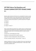 ATI TEAS Science Test Questions and Answers;Updated 2024/2025 Already Graded A+.