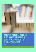 MGSC FINAL EXAM |133 QUESTIONS | WITH COMPLETE SOLUTIONS!!