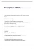 Sociology 1502 - Chapter 17 Exam Questions and Answers