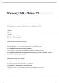 Sociology 1502 - Chapter 20 Exam Questions and Answers