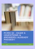 PCMH QI - EXAM 6 (QUESTIONS & ANSWERS) ALREADY PASSED!!