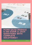 PCMH QA/QI MODULE 6 (NV EXAM 2) 2024 QUESTIONS WITH COMPLETE SOLUTIONS!!