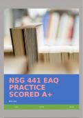 NSG 441 EAQ PRACTICE (MODULE 1: CH. 1, 6, 9, MODULE 2: CH. 10, 11, MODULE 3: CH. 3, 17, MODULE 4: CH. 4, 8, 19,MODULE 5: CH. 4, 14, 21, MODULE 6: CH. 2, 16, 23, MODULE 7: CH. 13, 18, 21, 25) SCORED A+