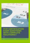 PCM CERTIFICATION EXAM QUESTIONS WITH COMPLETE SOLUTIONS!!