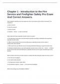  Chapter 1 - Introduction to the Fire Service and Firefighter Safety Pro Exam And Correct Answers.