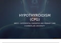 NR 511 hypothyroidism  Study Guide 2021