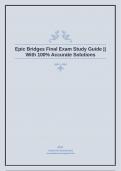 Epic Bridges Final Exam Study Guide || With 100% Accurate Solutions