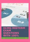 HCMG MIDTERM EXAM QUESTIONS WITH 100% CORRECT ANSWERS!!