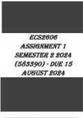 ECS2606 Assignment 1 Semester 2 2024 (583390) - DUE 15 August 2024 LATEST