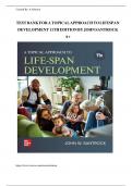 TEST BANK FOR A TOPICAL APPROACH TO LIFESPAN DEVELOPMENT 11TH EDITION BY JOHN SANTROCK QUESTIONS AND ANSWERS