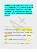 2024 TEXAS MANICURIST WRITTEN  STATE BOARD TEST 2024-2025 WITH  QUESTIONS AND WELL VREIFIED  CORRECT ANSWERS [GRADED A+]  //BRAND NEW EXAM //GURANTEED  PASS!!!