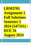 LRM3701 Assignment 1 (COMPLETE QUESTIONS & ANSWERS) Semester 2 2024 (547311) - DUE 16 August 2024 ;100 % TRUSTED workings, Expert Solved, Explanations and Solutions. LRM 3701_ASSIGNMENT 01_SEMESTER_02_2024 