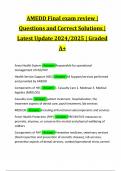 AMEDD Final exam review | Questions and Correct Solutions | Latest Update 2024/2025 | Graded A+