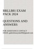 RRLLB81 Exam pack 2024(Questions and answers)