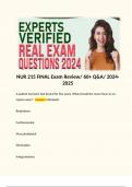 NUR 215 FINAL Exam Review/ 60+ Q&A/ 2024-2025  