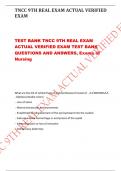 TNCC 9TH REAL EXAM ACTUAL VERIFIED EXAM TEST BANK TNCC 9TH REAL EXAM ACTUAL VERIFIED EXAM TEST BANK QUESTIONS AND ANSWERS, Exams of Nursing What are the S/S of orbital fracture