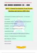 MPTC Criminal Investigations Exam Practice Questions and Answers (100% Pass)