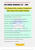 ILEA Remote Police Academy Criminal Law Study Guide with Complete Solutions