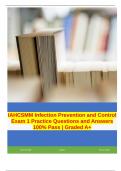 IAHCSMM Infection Prevention and Control Exam 1 Practice Questions and Answers 100% Pass | Graded A+