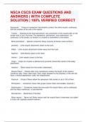 NSCA CSCS EXAM QUESTIONS AND ANSWERS | WITH COMPLETE SOLUTION | 100% VERIFIED CORRECT