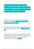 PA APPRAISERS LICENSE EXAM WITH CORRECT 50+ (ACTUAL EXAM) QUESTIONS AND CORRECTLY  WELL DEFINED ANSWERS LATEST 2024 ALREADY GRADED A+ 