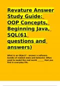 Revature Interview Study Guide OOP Concepts, Beginning Java, SQL(61 questions and answers)