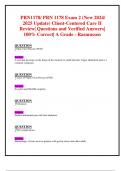 PRN1178/ PRN 1178 Exam 2 (New 2024/ 2025 Update) Client-Centered Care II Review| Questions and Verified Answers| 100% Correct| A Grade - Rasmussen