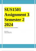 SUS1501 Assignment 3 (COMPLETE ANSWERS) Semester 2 2024 - DUE August 2024 ; 100% TRUSTED Complete, trusted solutions and explanations.. 