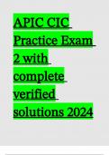 APIC CIC Practice Exam 2 with complete verified solutions 2024