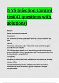 NYS Infection Control test(41 questions with solutions).