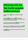 NYS SCBA-IFO Pre-Test A with complete verified solutions