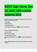 BEFO Take Home Test 2A with 100- correct answers 2024