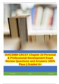 IAHCSMM CRCST Chapter 24 Personal & Professional Development Exam Review Questions and Answers 100% Pass | Graded A+