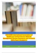 IAHCSMM International Association of Healthcare Central Service Materiel Management Review Questions and Answers 100% Pass | Graded A+