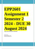 EPP2601 Assignment 1 COMPLETE ANSWERS) Semester 2 2024 - DUE 30 August 2024 ; 100% TRUSTED Complete, trusted solutions and explanations.  Ensure your success with us.. 