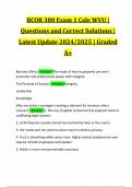 BCOR 380 Exam 1 Cale WVU | Questions and Correct Solutions | Latest Update 2024/2025 | Graded A+