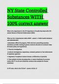 NY State Controlled Substances WITH 100- correct answers