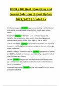 BCOR 2301 final | Questions and Correct Solutions | Latest Update 2024/2025 | Graded A+