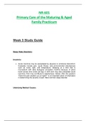 NR601 / NR 601: Primary Care of the Maturing & Aged Family Practicum Week 3 Midterm Study Guide (2021 / 2022) Chamberlain College Of Nursing