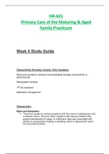 NR601 / NR 601: Primary Care of the Maturing & Aged Family Practicum Week 4 Midterm Study Guide (2021 / 2022) Chamberlain College Of Nursing