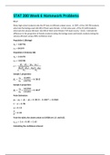 STAT 200 Week 6 Homework Problems, full solution guide, 100% correct.