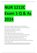 NUR 1212C Exam 1 Q & As 2024