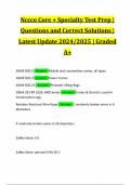 Nccco Core + Specialty Test Prep | Questions and Correct Solutions | Latest Update 2024/2025 | Graded A+