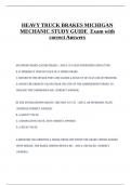 HEAVY TRUCK BRAKES MICHIGAN MECHANIC STUDY GUIDE Exam with correct Answers.