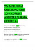 WV MPJE EXAM QUESTIONS WITH 100- CORRECT ANSWERS ALREADY GRADED A+