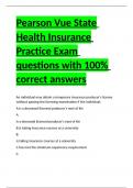 Pearson Vue State Health Insurance Practice Exam questions with 100- correct answers