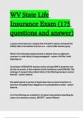 WV State Life Insurance Exam (175 questions and answers).