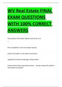 WV Real Estate FINAL EXAM QUESTIONS WITH 100- CORRECT ANSWERS